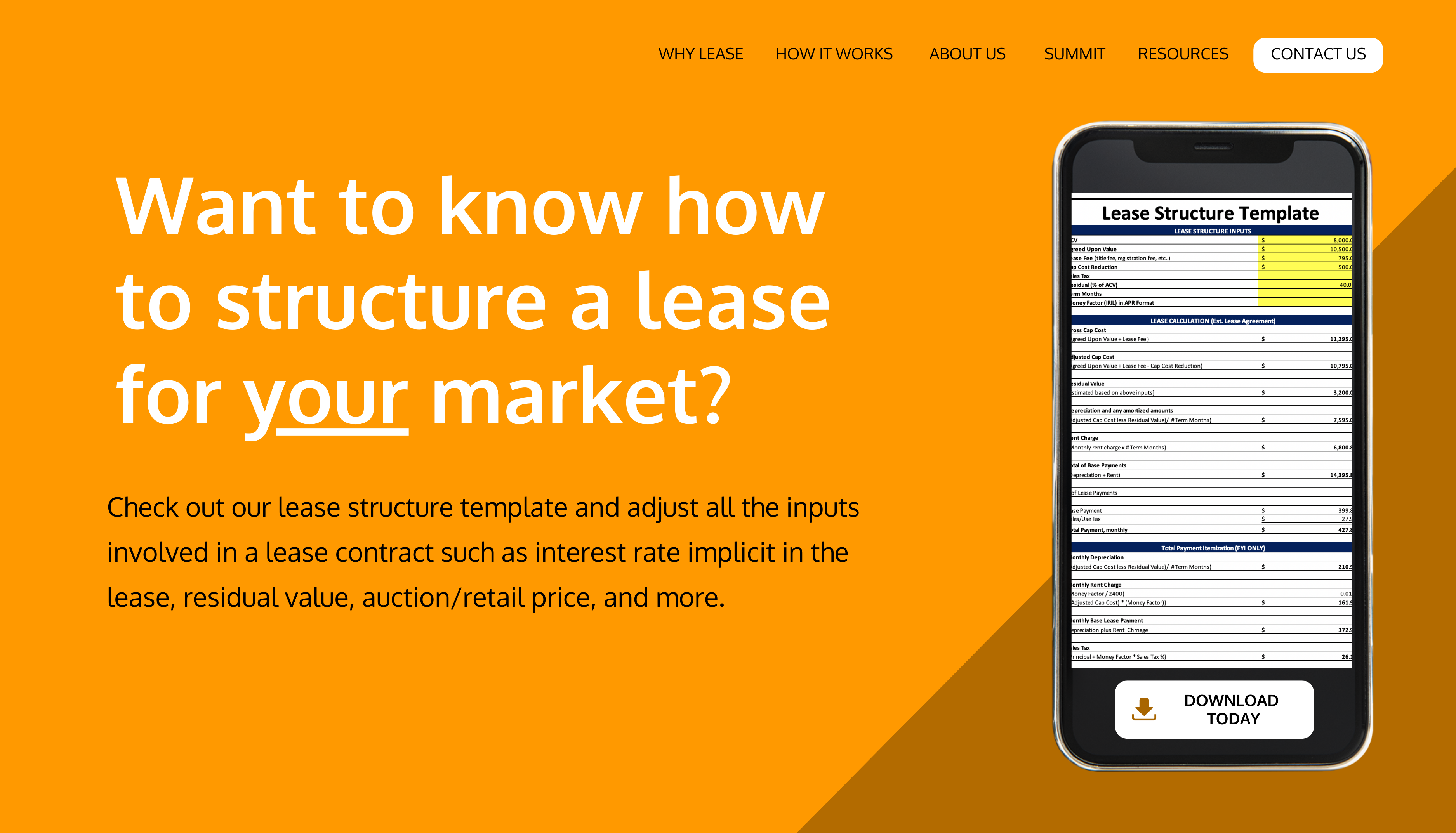 LEASE STRUCTURE TEMPLATE